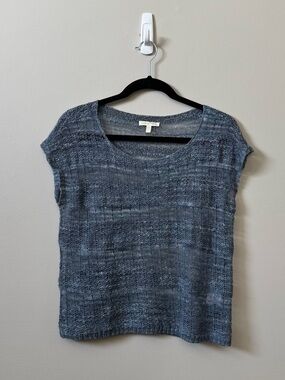 Eileen Fisher Linen blend short sleeve lightweight knit top